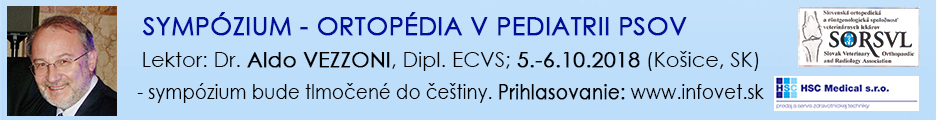 Sympózium – ortopédia v pediatrii psov v dňoch 5.-6.10.2018 - pozvánka